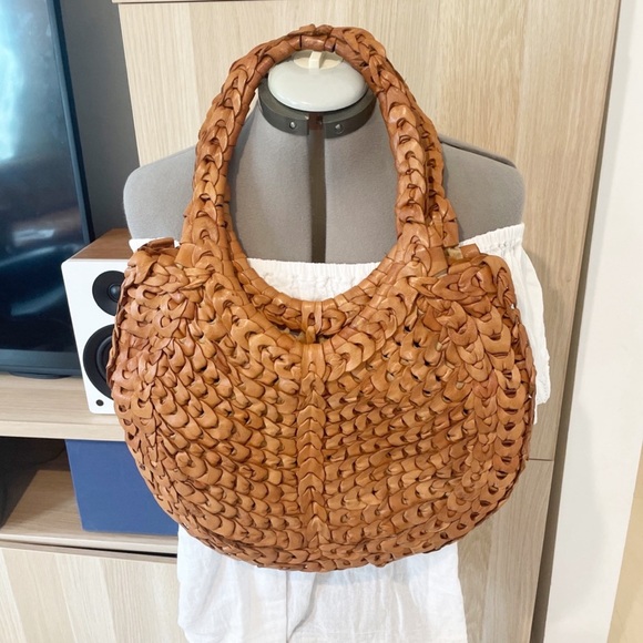 Vintage 70’s leather link boho large shoulder bag - Picture 13 of 13